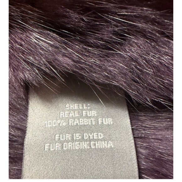 Bagatelle Purple Rabbit Fur Vest Women’s with Hook Closure - Picture 4 of 8